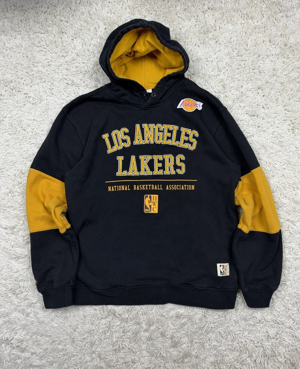 Mitchell & Ness Los Angeles Lakers Hoodie Men L Black Gold NBA Hardwood Classics